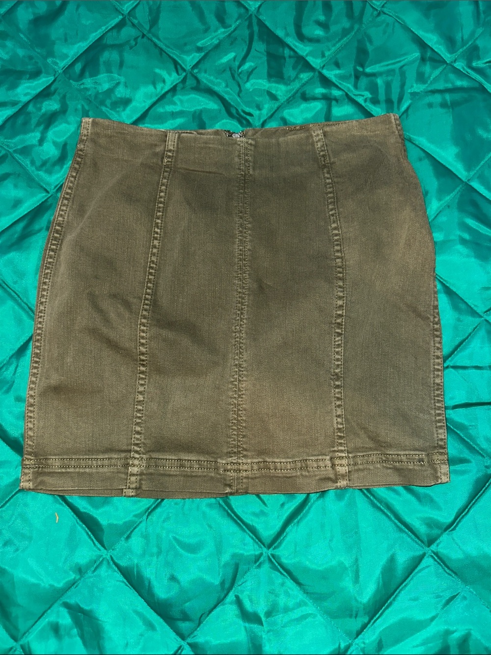 Free People Olive Panel Mini Skirt